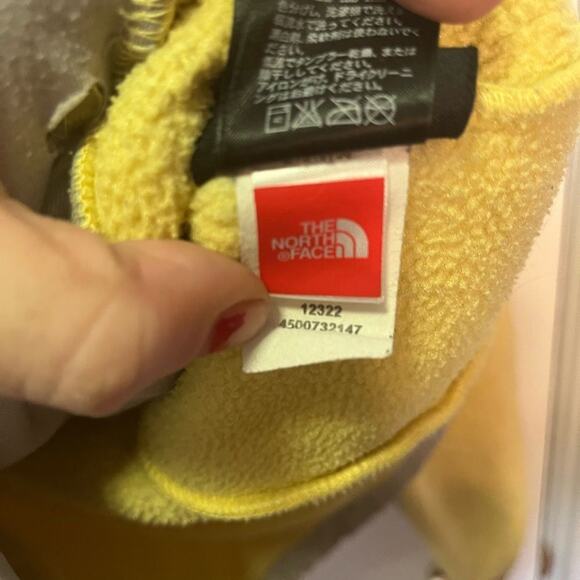 The North Face Yellow Grey Polartec Recycled Fleece Zip Up Jacket Size Womens XS - Picture 6 of 16